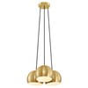 Modway Chalice 3 Lights Modern Metal/Fabric Pendant in Satin Brass