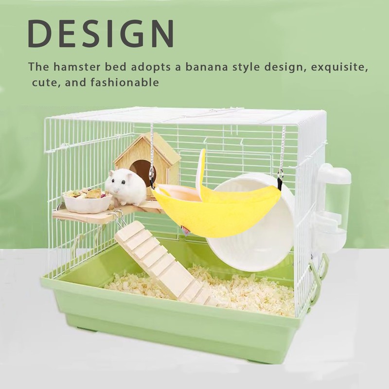Lcvasvuz 1 Pcs Creative Banana Design Hammock for Hamsters and