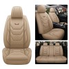 Unbranded Beige Universal Leather Full Set Car Seat Cover 5-Seats