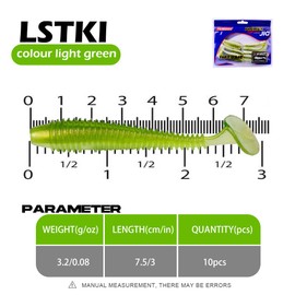 10 Pcs Paddle Tail Swimbaits Lures, 2 and 3 Inch Soft Plastic Fishing Lures Kit, Bass Fishing Lure Swim Baits for Fishing Trout, Crappie, Bass, Redfish, Freshwater, Saltwater, Light Green