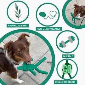 Come Here Buddy Natural Rubber Strong Dog Chew Toy for Aggressive Chewers and Teething Puppies - Pedestrian Sign (Go)