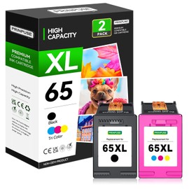 PRINPUSE Remanufactured Ink Cartridge Replacement for HP Ink 65 XL 65XL (Black and Color Combo Pack) for HP65 5055 5000 5052 5010 5070 5014 3755 3700 3772 2600 3752 2652 2655 2622 2640 Printer