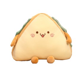 Tikwisdom Sandwich plush toys, creative sandwich pillow, cartoon simulation food soft bread toys, children's birthday, high 32cm (Style 1)