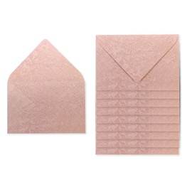 HUT-015 Vintage Style Envelopes, Stylish, Plain, Diamond Pasting 10 Pieces, Pink 6.5 x 4.3 inches (165 x 110 mm), Close to 2 Envelopes Antique Retro Thick Side Loading Letters, Cute, Color, Sparkling