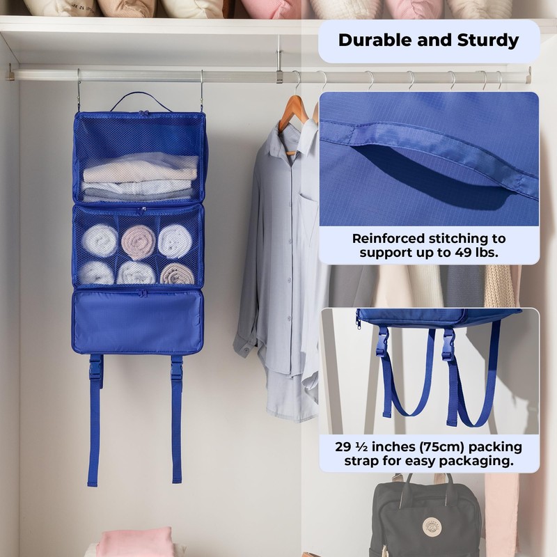 GRANNY SAYS Hanging Packing Cubes for Travel, Large Portable Hanging