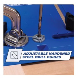 Adjustable Cabinet Hardware Jig, Blue, 1–5 Inch Range, Built-in Scales, Drawer Pulls and Cabinet Knobs Drilling Template