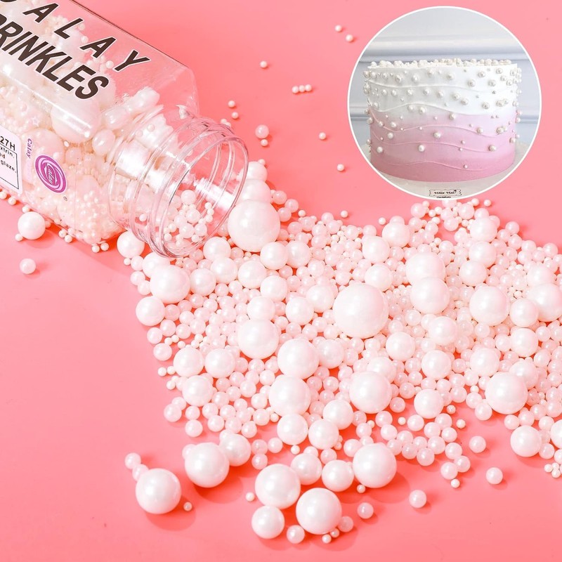 Sprinkles Perlas Blancas Mix Pulidas Ultrabrillantes Mix tamaños 120grs
