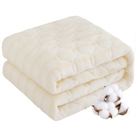 Zdeysun Bed Pad, Single, 100% Cotton, Towel Fabric, Spring & Autumn, Teijin Mighty Top II Fiber, Can Be Used as a Pad Sheet, Washable, Super Texture, Anti-Slip, Elastic Corners Included, Antibacterial, Odor Resistant, Dust Mites, Washable, SEK Certified, Natural Materials