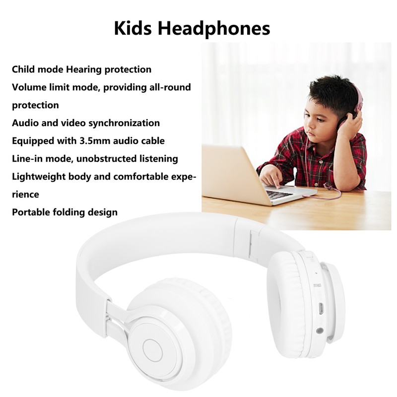 BT06C Children's Bluetooth Headset LED Light Stereo Foldable Protect Hearing