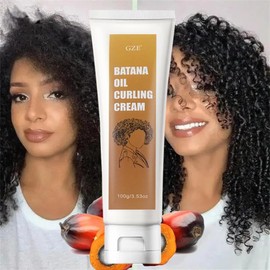 GZE Curl Batana Oil Defining Cream Leave-in Non-stick Hydrates & eliminates frizz, Hair-Smoothing Anti-Frizz Cream to Define All Curl Types & Hair Textures Curling Perfection Cream For Women and Men