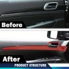 PIT66 Inner Door Handle Trim Cover Strip Red Gloss Carbon