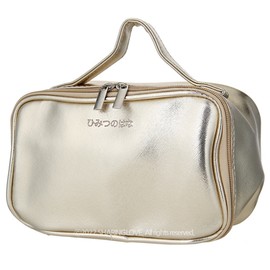 Himitsunohana Square Tote Bag Portable Cosmetic Pouch (Gold) / 히미츠노하나 스퀘어 토트백 휴대용 화장품 파우치 (골드)