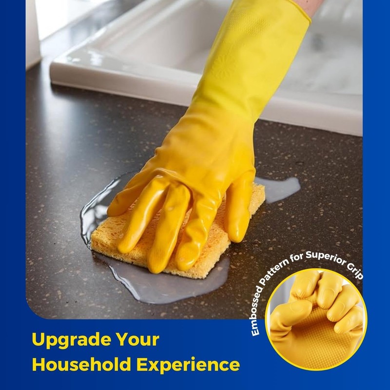 HOMESHOPA Household Rubber Gloves, 1 Pair Yellow Extra Thick Cleaning