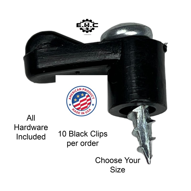 Window Screen Clips "Black” Plastic (Choose Your Size! /Size Run