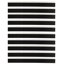 HALJIA 10 PCS 40Pin Header Connector 2.54mm Single Row Female Pin Header StripWires Ribbon Cables Kit