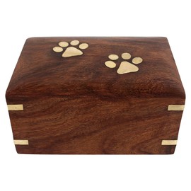 Indian Glance Rosewood Pet Urn Box - Peaceful Pet Memorial Keepsake Urn for Dogs,Cats (X-Small : 5" x 3" x 2" - 15lbs or 5kg)