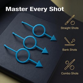 OSZKO 5-Pack Precision Pool Aiming Aid (Blue), Billiards Training Tool & Practice Marker for Beginners, Adjustable Sight Guide for Ghost Ball & Angle Shots