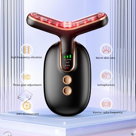 Face Massager Electric, 4 in 1, Face Lift Device,Face Sculpting Device with Vibration, Black