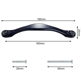OIZENT Cupboard Handle, Kitchen Cupboard Handles Kitchen Door Handles 160mm, Black Kitchen Handles Drawer Handles Cabinet Handles, 6 Pack Door Pull Handle for Cupboards Cabinet Door Draws Wardrobe Bar