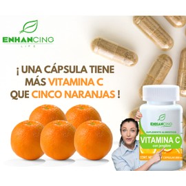 VITAMINA C + JENGIBRE | 90 CÁPSULAS DE 600mg (HASTA 3 MESES) | INGREDIENTES NATURALES
