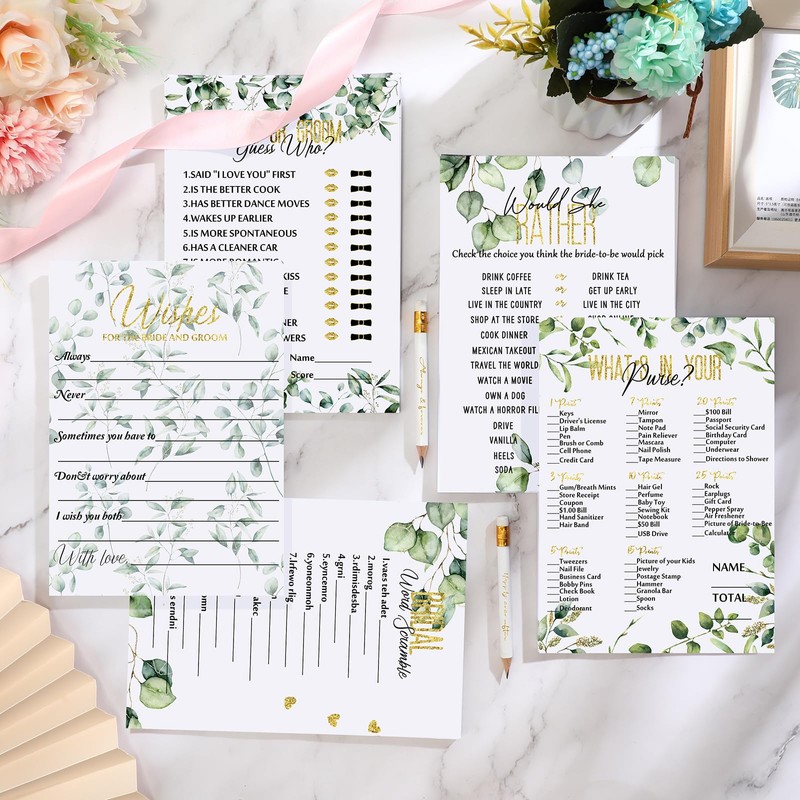Outus 220 Pieces Bridal Shower Game Set - Fun Wedding