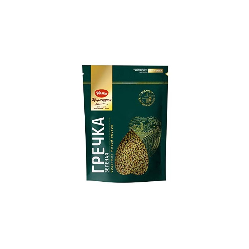 Uvelka Green Buckwheat Groats Premium Grade (non steamed), Easy-Lock, From