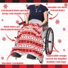 Newwiee Christmas Wheelchair Blanket with Pocket for Elderly Lightweight Soft