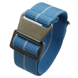 French Marine National Elastic Nylon Navy Diver Watch Straps 20mm 22mm Military Bands, blue, Military
