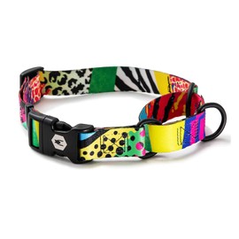 Wolfgang Heavy Duty Martingale Dog Collar with Quick Release Nylon Buckle for Walking & Training, RetroFit Print, Extra Large