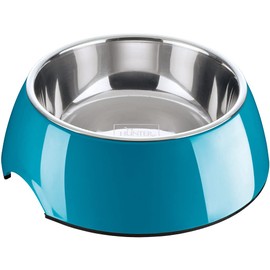 Hunter Melamine Bowl for Dogs and Cats with Removable Stainless Steel Bowl, petrol