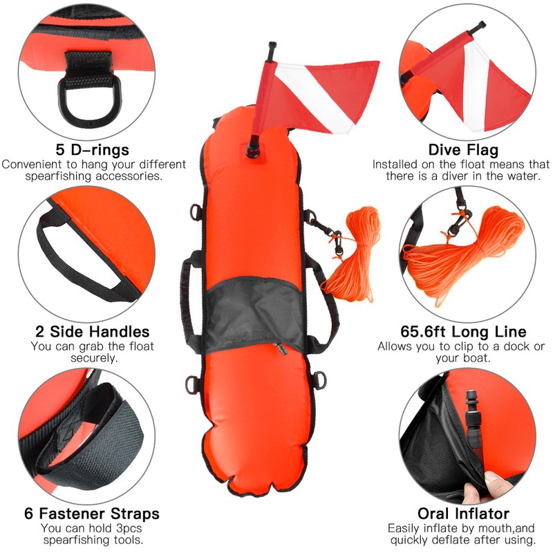 Inflatable Safety Float Scuba Diving Surface Marker Signal Float with