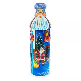 BESTPYSANKY Santa Leaving Gifts on Christmas Eve Hand Carved Solid Wooden Figurine 11 Inches