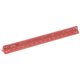 DRAPAS 16242 Color Triangle Scale, 5.9 inches (15 cm), Red
