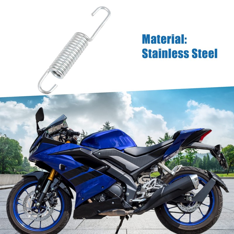 A ABSOPRO Motorcycle Side Mount Stand Spring for GS125 Silver