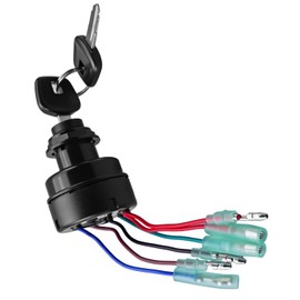 Boat Engine Ignition Key Switch Fit for Tohatsu Nissan Johnson Evinrude Inboard Outboard Motors Replace 353760203 353-76020-3, Black