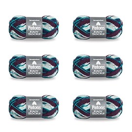 Patons Kroy Socks Blue Raspberry Yarn - 6 Pack of 1.75oz/50g - Blended Fiber - 166 Yards - Knitting, Crocheting & Crafts