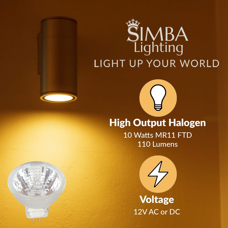 Simba Lighting 10 Watt 12 Volt MR11 Halogen Spotlight Bulbs