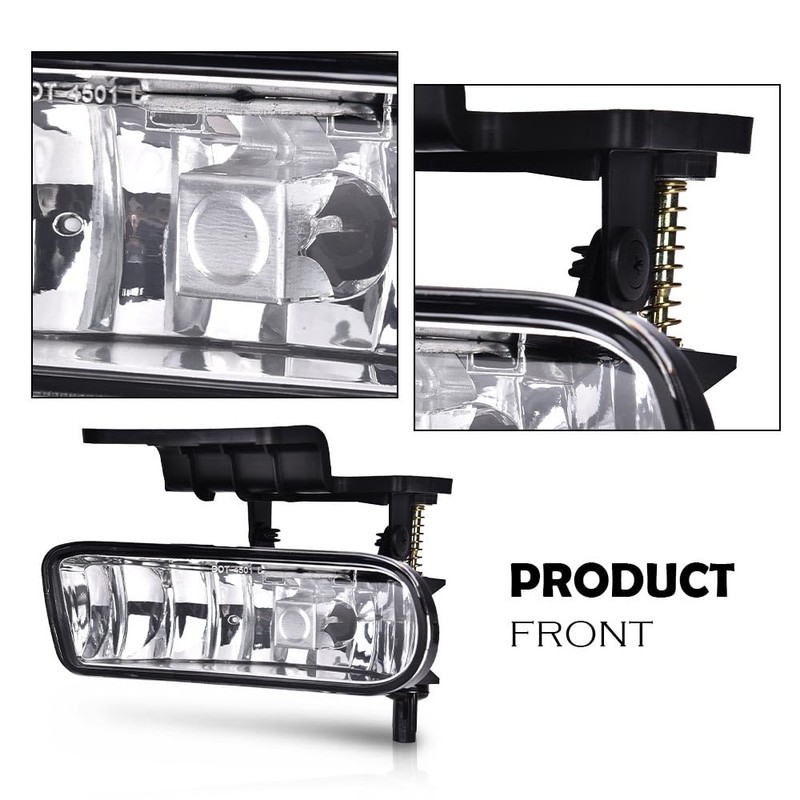 DOTCOM Fog Lights Compatible with Chevy Silverado 1500/2500 1999-2002/Fit Chevy