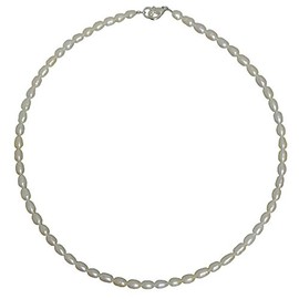 I-be, 446805/300SUZ/45 Freshwater Pearl Necklace Diameter 4 mm 925 Sterling Silver Lobster Clasp Length 45 cm in Gift Box, Sterling Silver, Pearl