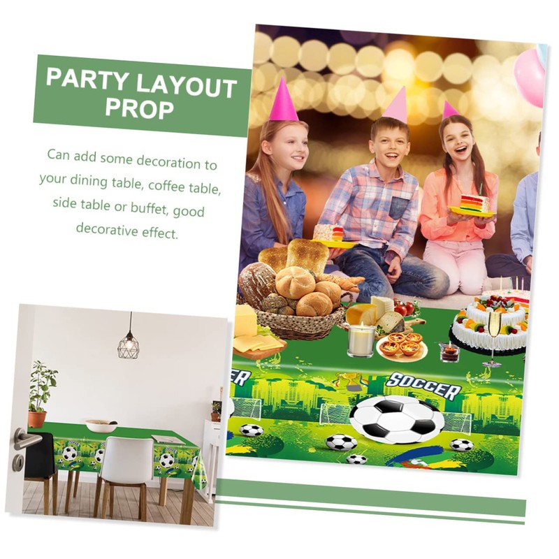 ABOOFAN 2pcs Soccer Themed Table Cover Pe Tablecloth for Parties