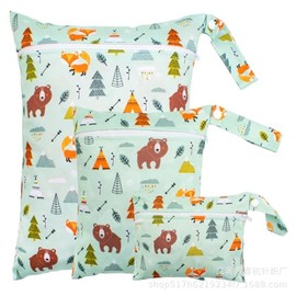 Lunaanda 3 Stück Wetbag Kindergarten, Windeltaschen wasserdichte Nasstasche 3 Größen Wet Bag Stoffwindeln Wiederverwendbare mit Reißverschluss für Kleinkind Windeln, Camping, Reisen, Strand und Pool