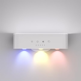 Reglaaly Battery Wall Sconces, 360° Rotate Magnetic Rechargeable Wall Mounted Lamp with 3 Color Temperatures, Wireless Wall Lights for Bedroom, Living Room(Paper White)