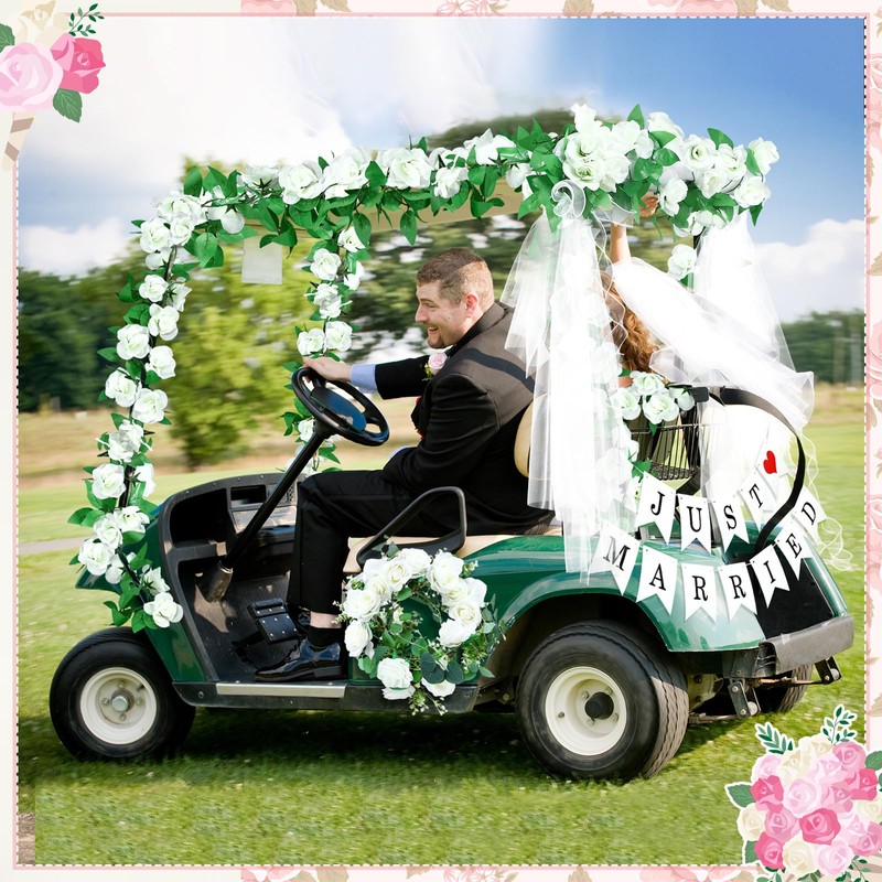 Wedding Golf Cart Decorations Golf Cart Rose Garland with Just