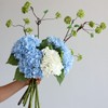 ZooeyRoose 3 pcs Light Blue Artificial Hydrangea Flowers 21" Lifelike