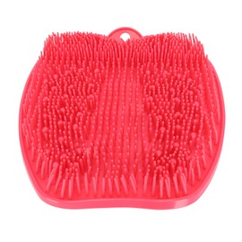 Shower Foot Scrubber Fruit Shape Anti Slip Suction Cup Soft Silicone Foot Washer for Bathing Bathroom Massage Pink