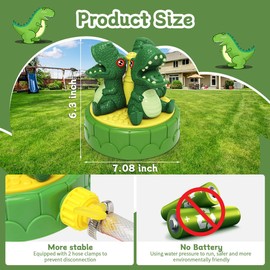 PLAYJOY Water Sprinkler for Kids Outdoor Play, Spinning Water Toys for Yard Attached to Garden Hose, Summer Splashing Fun for Backyard, Dinosaur Outdoor Water Toys for Kids Age 3-12