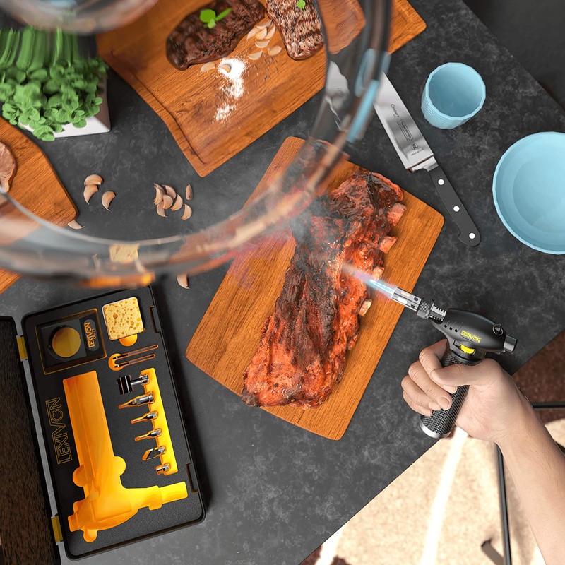 LEXIVON Butane Torch Multi-Function Kit | Premium Self-Igniting Soldering Station