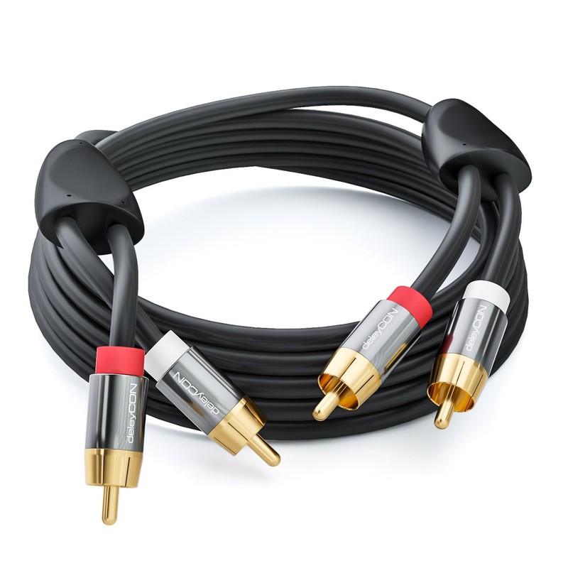 deleyCON PREMIUM 2m HQ Stereo Audio RCA Cable - 2x