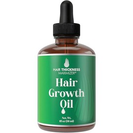 Organic Hair Growth Oils for Hair Thickening by Hair Thickness Maximizer. Best Treatment for Hair Loss, Thinning Hair. Infused with All Organic Black Castor Oil, jojoba, Argan Oil, And More