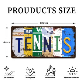 Vintage Metal Tin Signs Sports Wall Art Tennis Wall Decor for Bedroom, Living Room, Home Bar or Club for Sports Lovers, 6x12 Inch License Plate